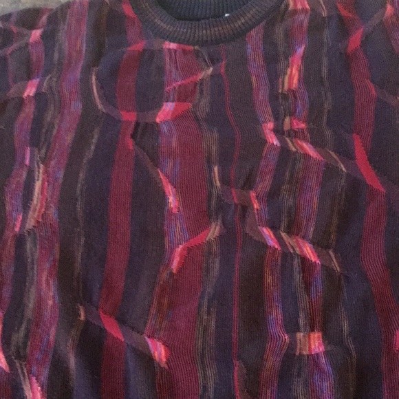 🔥VTG Coogi Style Protege Collection Maroon Multi Textured Crewneck Sweater L - Picture 7 of 11